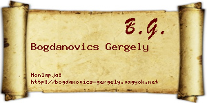 Bogdanovics Gergely névjegykártya